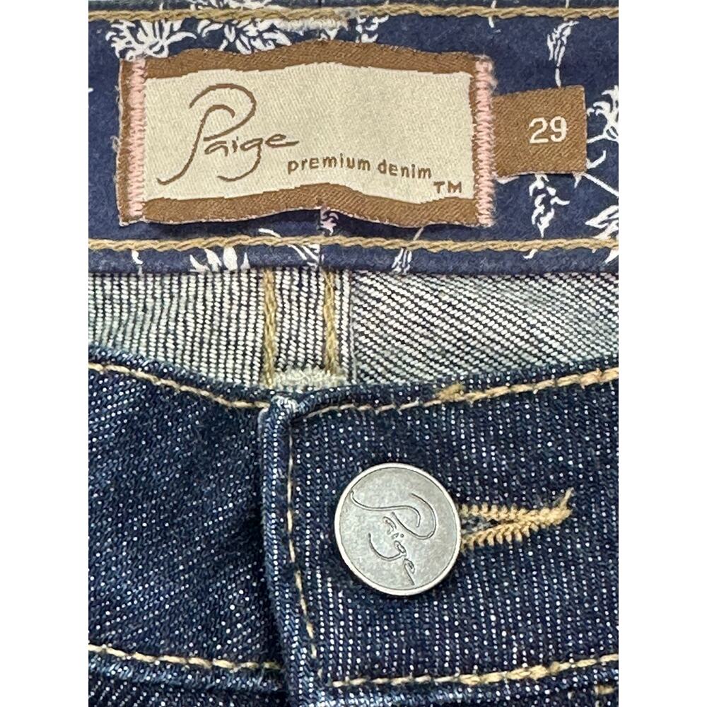 PAIGE Premium Lowrise Hollywood Hills Bootcut Jeans Dark Wash USA Made Size 29 - Picture 5 of 12